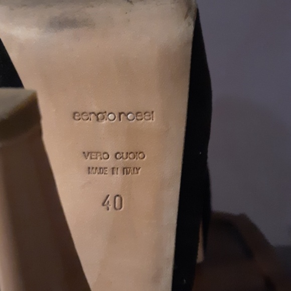 Sergio Rossi platform sandals black and beige nude - Picture 6 of 8